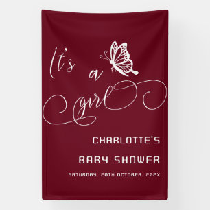 Lona Es una niña Cumpleaños Minimalista Moderno con Mar