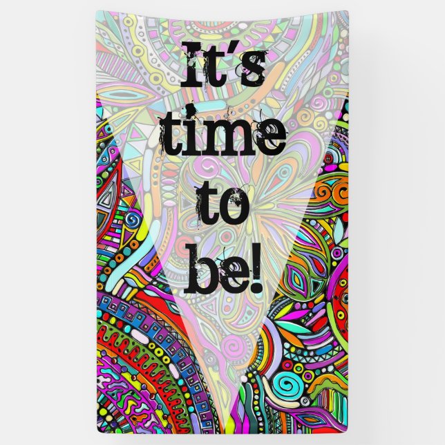 Lona Esbozo de arte de fantasía - Flores abstractas 1 (Vertical)