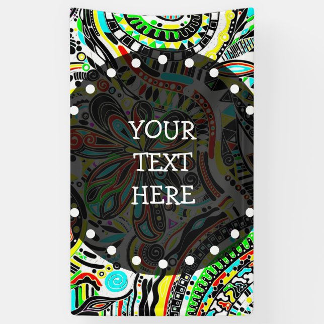 Lona Esbozo de arte de fantasía - Flores abstractas 3 (Vertical)