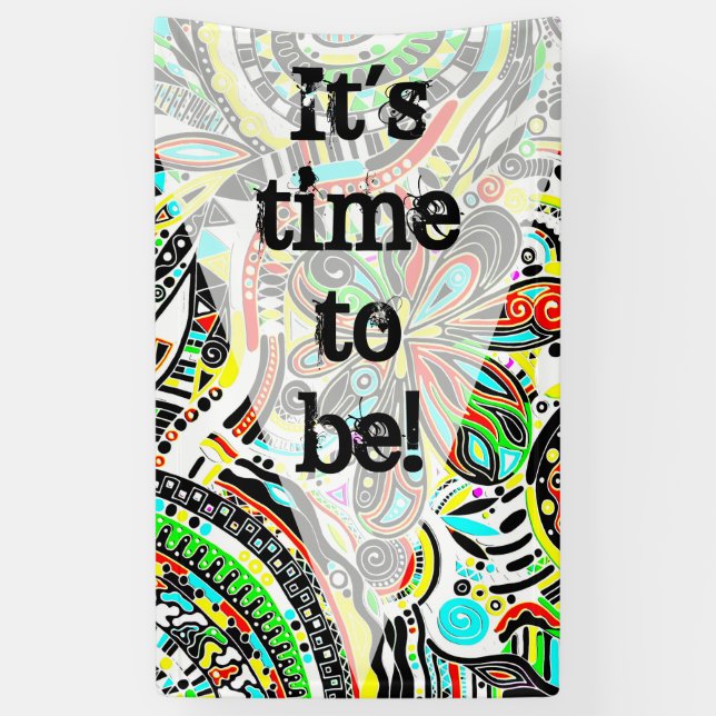 Lona Esbozo de arte de fantasía - Flores abstractas 3 (Vertical)