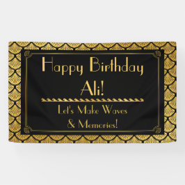 Lona Escalas de Sirenas Art Deco - Cumpleaños Negro y O