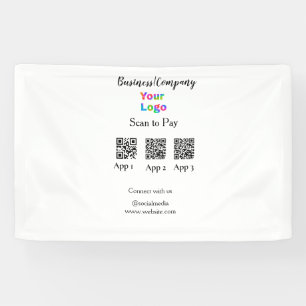 Lona Escanea para pagar logotipo de la empresa código Q