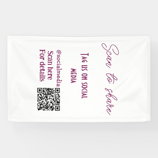 Lona Escanear para compartir etiquetanos en redes socia (Horizontal)