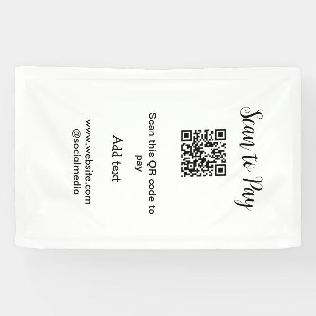 Lona Escanear para pagar, escanear código QR, añadir si (Horizontal)