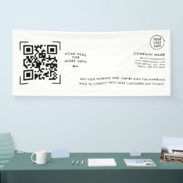 Lona Escaneo de Código QR | Logotipo Empresarial Profes
