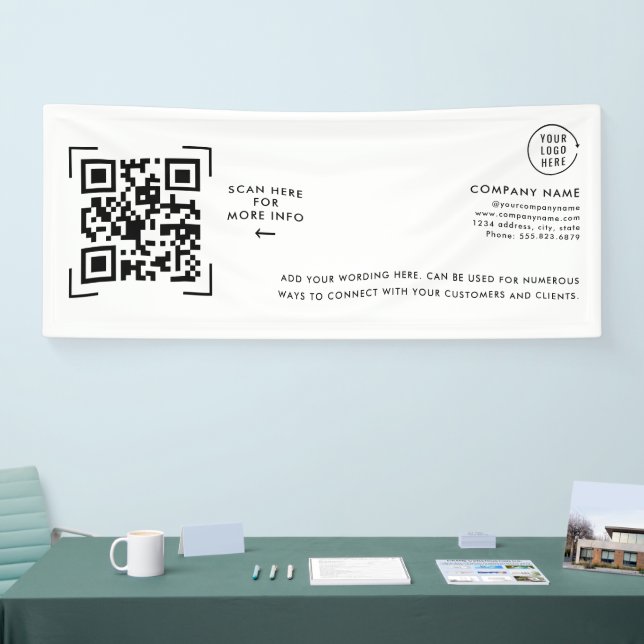 Lona Escaneo de Código QR | Logotipo Empresarial Profes (Feria)