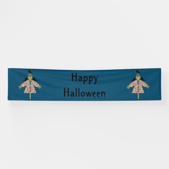 Lona Escarecrow de paja de Halloween y Personalizado de (Horizontal)