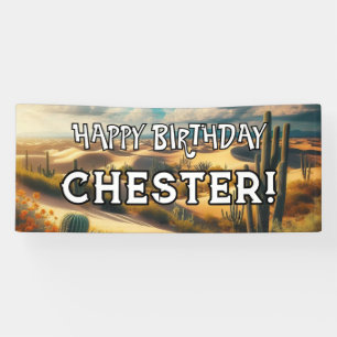 Lona Escena de desierto personalizada FELIZ CUMPLEAÑOS