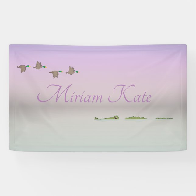 Lona Escena de la Naturaleza (patos, cocodrilo) (Horizontal)