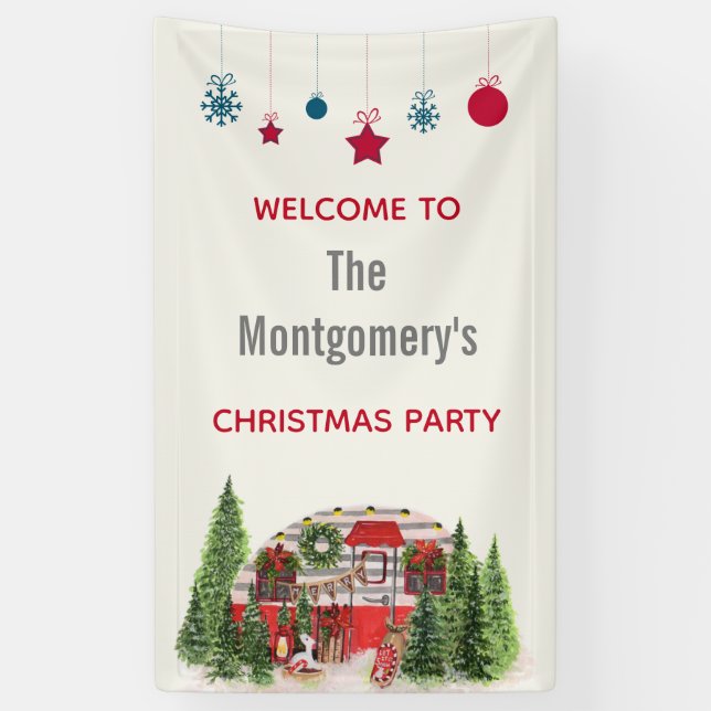 Lona Escena Rústica de Camper navidades (Vertical)