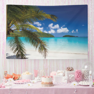 Lona Escenario de playa tropical