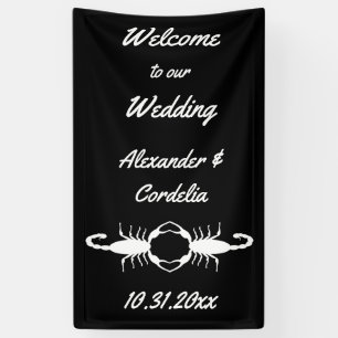 Lona Escorpiones de Boda Blanca Gótica Personalizados