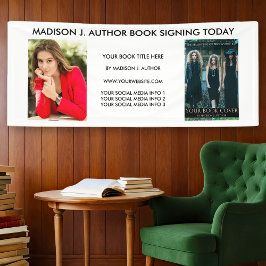 Lona Escritor de la foto del libro de la autora blanco 