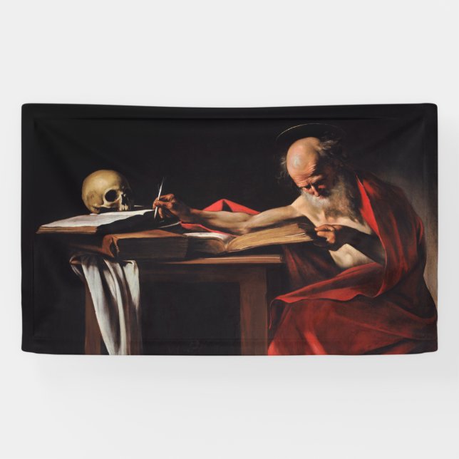 Lona Escritura de Saint Jerome (por Caravaggio) (Horizontal)
