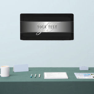 Lona Escritura elegante editable de monograma en guión 