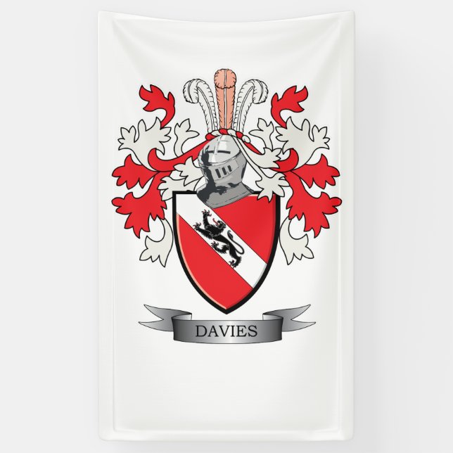 Lona Escudo de armas del escudo de la familia de Davies (Vertical)
