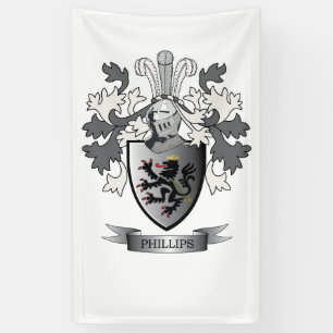 Lona Escudo de armas del escudo de la familia Phillips