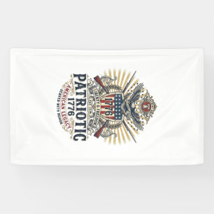 Lona Escudo de batalla patriótico 1776 Símbolo inspirad