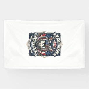 Lona Escudo de batalla patriótico 1776 Símbolo inspirad
