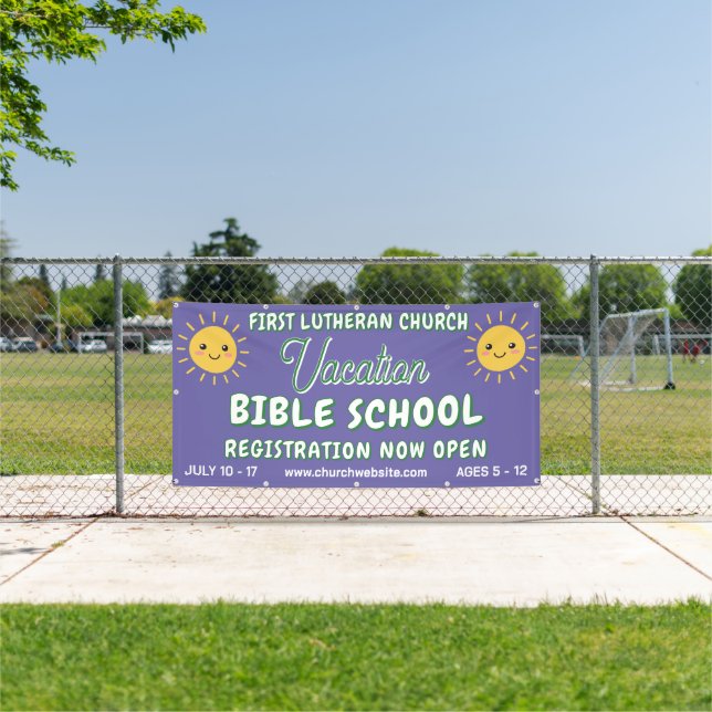 Lona Escuela Bíblica de Vacaciones Sol Sonriente (in situ)