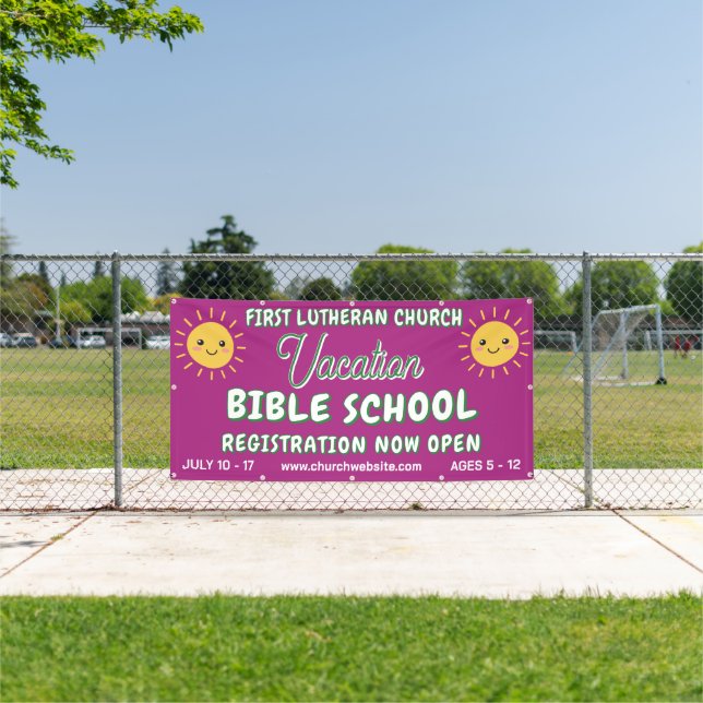 Lona Escuela Bíblica de Vacaciones Sol Sonriente (in situ)