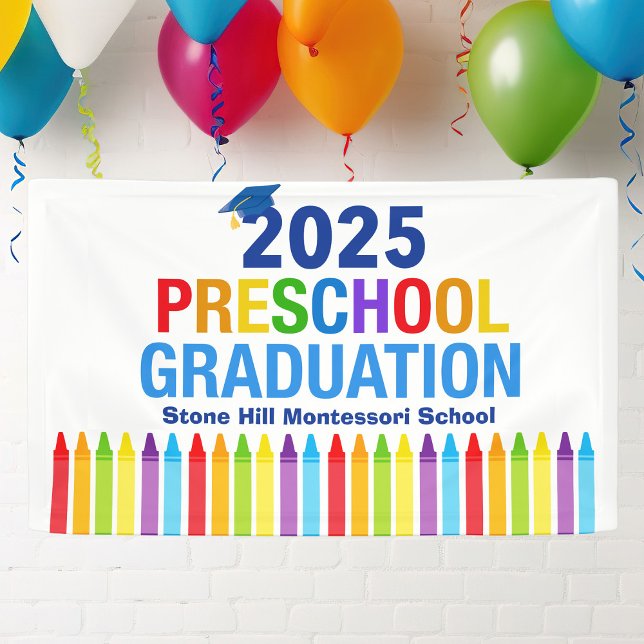 Lona Escuela de Personalizable de Graduación Preescolar (Subido por el creador)
