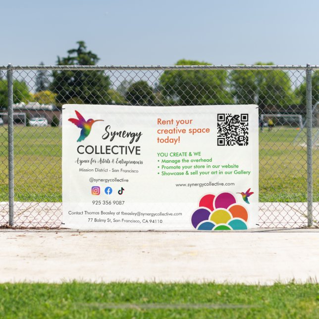 Lona Espacio de alquiler de código QR para Hummingbird  (in situ)