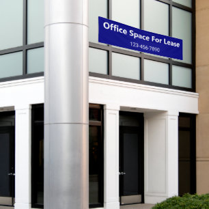 Lona Espacio de oficina para alquilar teléfono azul y b