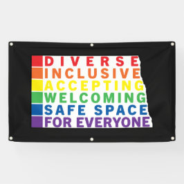 Lona Espacio seguro LGBTQ de Dakota del Norte (Blanco)