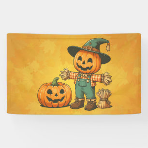 Lona Espantapájaros de Halloween/Caída y calabaza