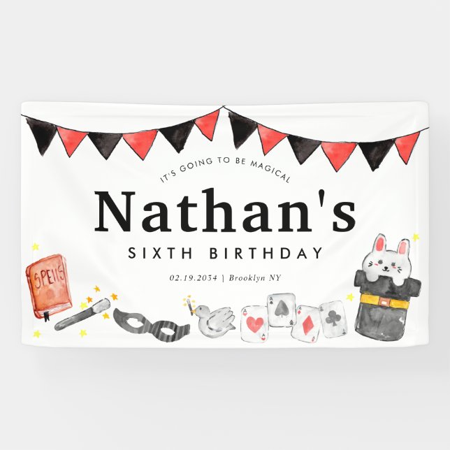 Lona Espectáculo mágico de la guerra de los conejos mag (Horizontal)