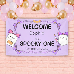 Lona Espeluznante cartel de bienvenida de cumpleaños de