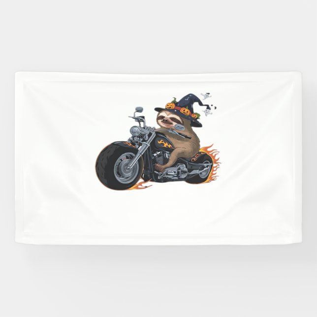 Lona Espeluznante moto montada en Halloween Biker Fun C (Horizontal)