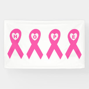 Lona ESPERANZA de la cinta del rosa de la conciencia