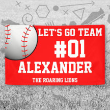 Espíritu de equipo de béisbol rojo blanco