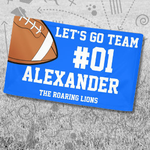 Lona Espíritu del equipo de fútbol blanco azul