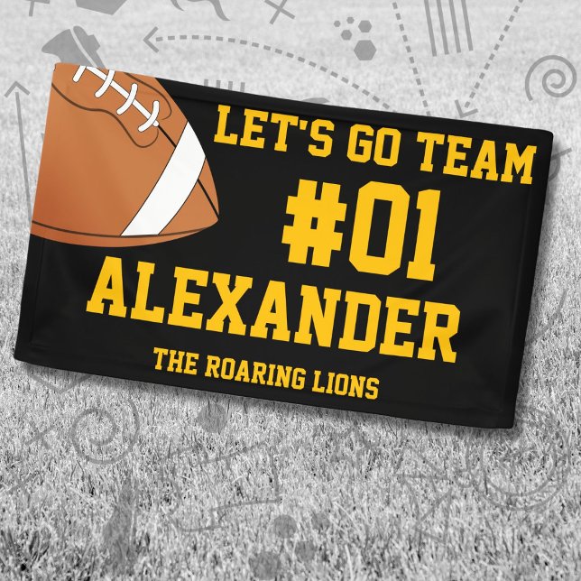 Lona Espíritu del equipo de fútbol de oro negro (Subido por el creador)