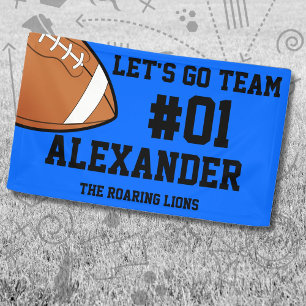 Lona Espíritu del equipo de fútbol negro azul