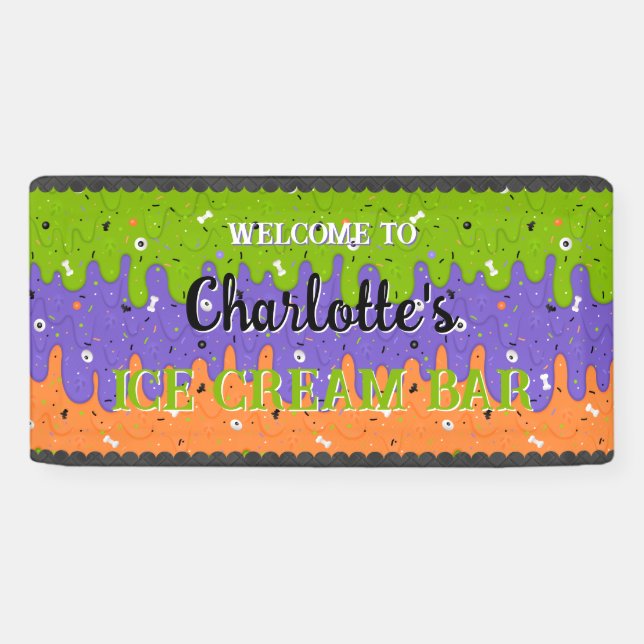 Lona Espolvorines y helados de Halloween (Horizontal)