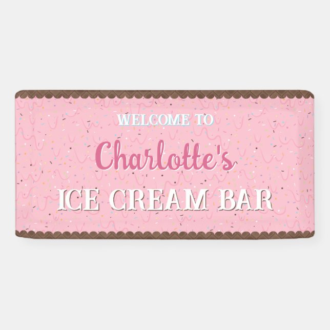 Lona Espolvorines y helados rosas (Horizontal)