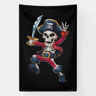 Lona Esqueleto de pirata haciendo dabbing Halloween niñ