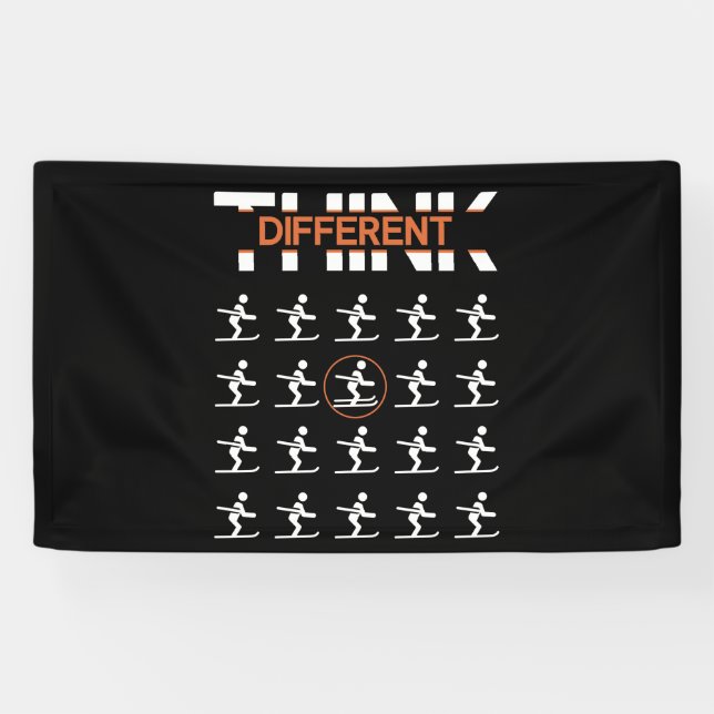 Lona Esquí libre tu talón - Piensa en esquí diferente (Horizontal)