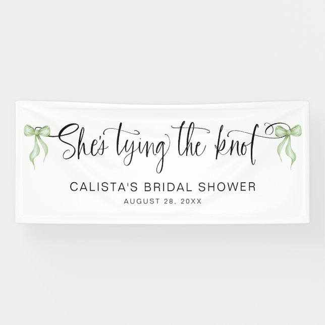 Lona Está atando la ducha de novias personalizada Knot (Horizontal)