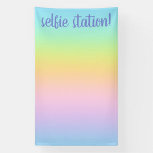 Lona Estación de selfie de gradiente de arcoiris pastel