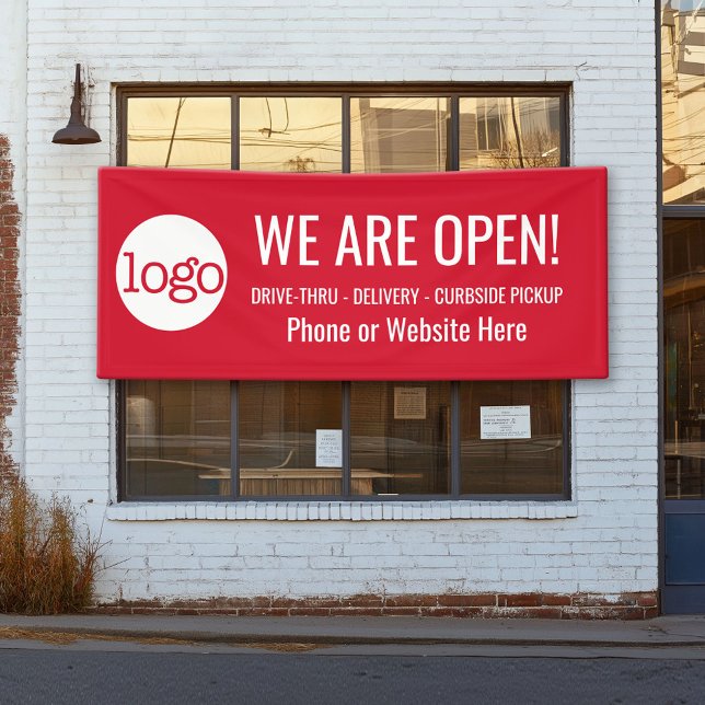 Lona Estamos abiertos para pedidos de recogida y entreg (We are open)