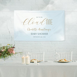 Lona Estamos en Cloud 9 Dreamy Blue Script Baby Shower