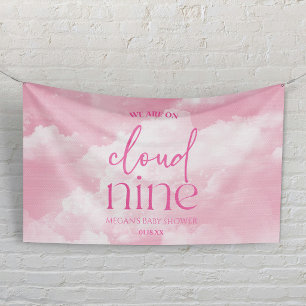 Lona Estamos En Cloud Nueve Baby Shower Rosa