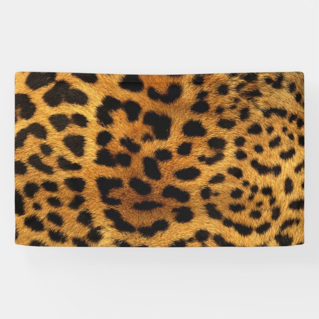 Lona estampado de leopardo marrón con motivos de animal (Horizontal)