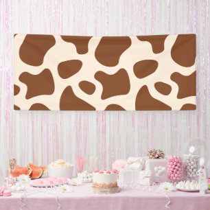 Lona Estampado de vaca rosa y marrón