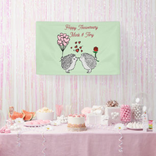 Lona Estandarte de aniversario de Hedge Hog
